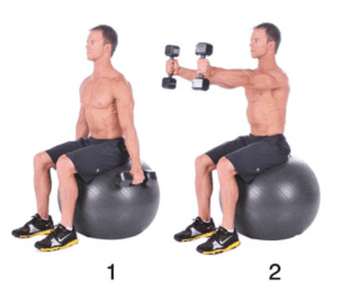 Front raise (on stability ball