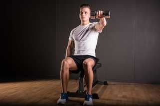 Seated Dumbbell front raise