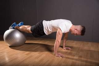 Decline Push up on stability ball